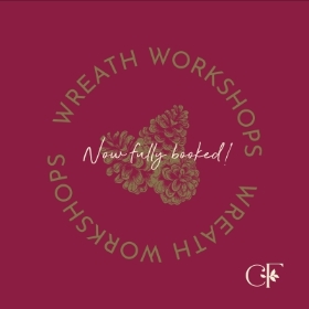 FULLY BOOKED Festive Wreath Workshop: WEDS 30th NOV 2022 6pm