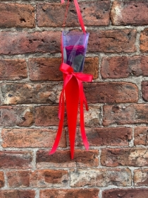 Gift Wrapped Single Red Rose